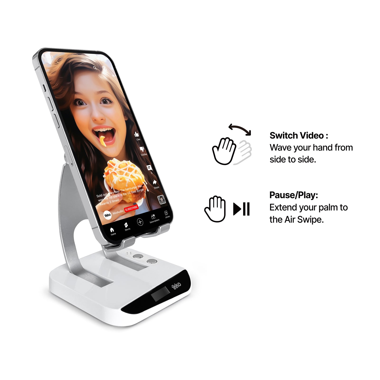 Air Swipe - Touchless Control Phone Stand
